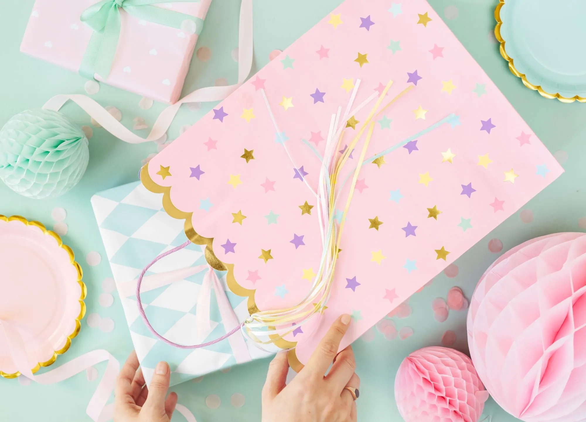 Pink Gift Bag Stars