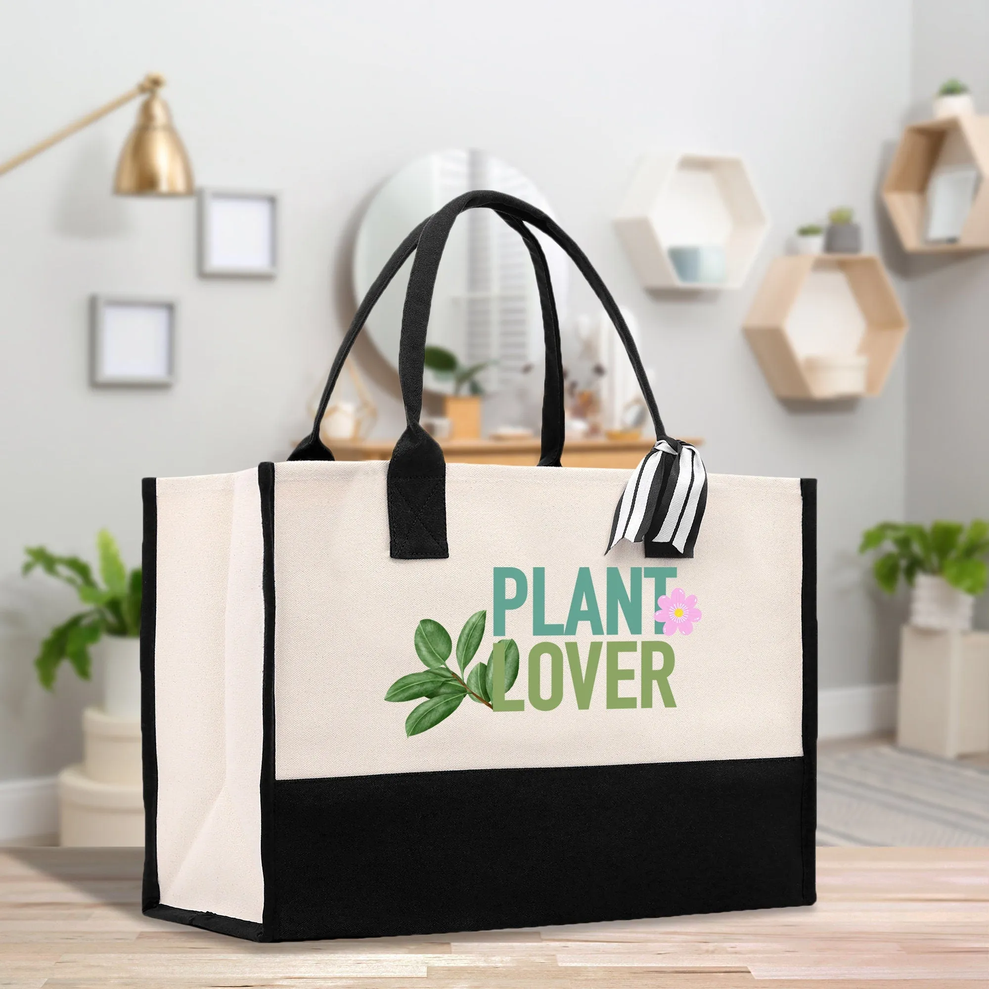 Plant Lover Cotton Canvas Tote Bag Plant Lovers Gift Plant Lady Tote Bag Gardener Mom Gift Gardening Tote Plant Gift Botanical Gift for Mom