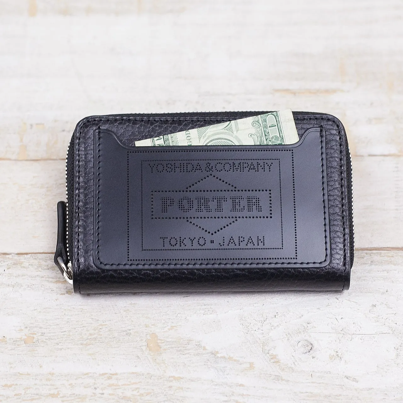 Porter-Yoshida & Co. Glaze Zip Coin Case - Black