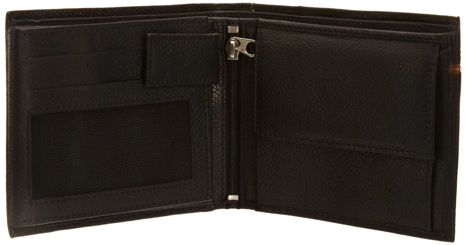 Pratico - mens ID pullout leather trifold wallet #GW51 Black