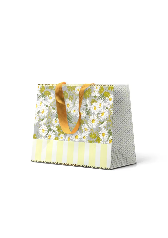 Premium Gift Bag Medium: Embossed & Foiled Flowering Daisy Pattern