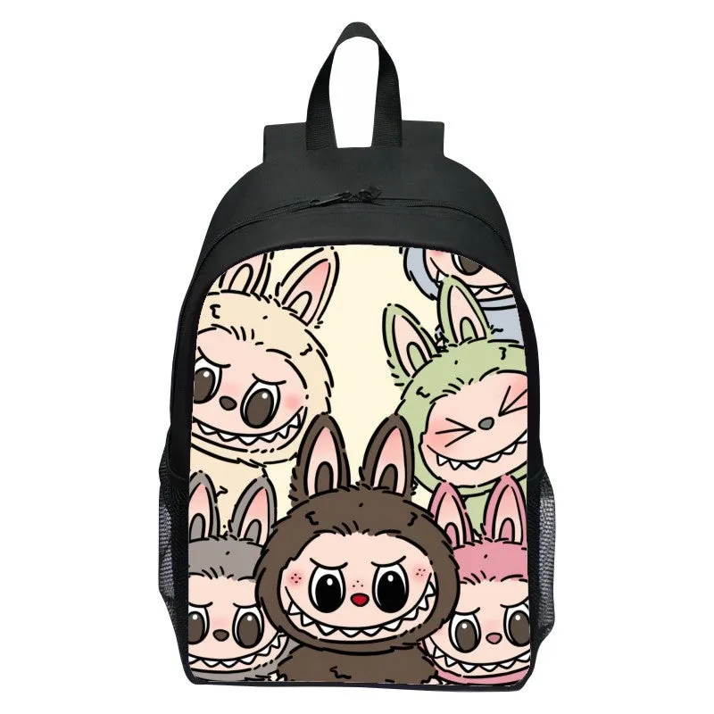 Printed Rabbit Labubu Schoolbag Elementary School Student Cartoon Cute Backpack 123 Grade Doll Boys and Girls