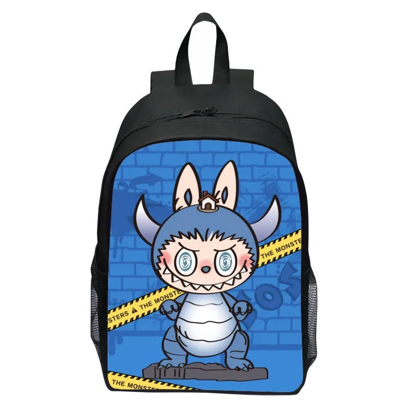 Printed Rabbit Labubu Schoolbag Elementary School Student Cartoon Cute Backpack 123 Grade Doll Boys and Girls