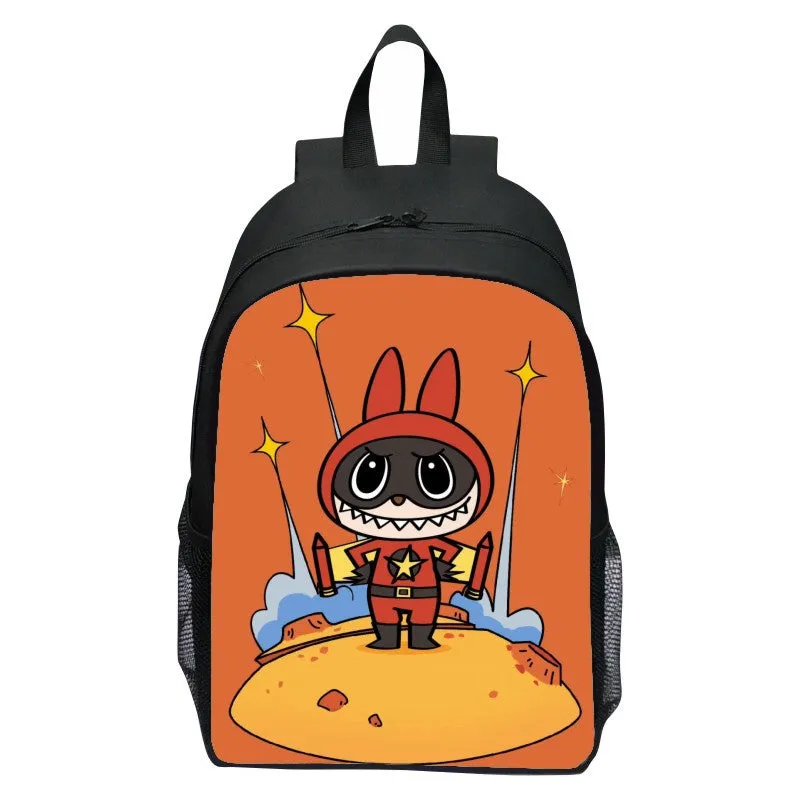 Printed Rabbit Labubu Schoolbag Elementary School Student Cartoon Cute Backpack 123 Grade Doll Boys and Girls