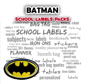 ""Batman" School labels packs