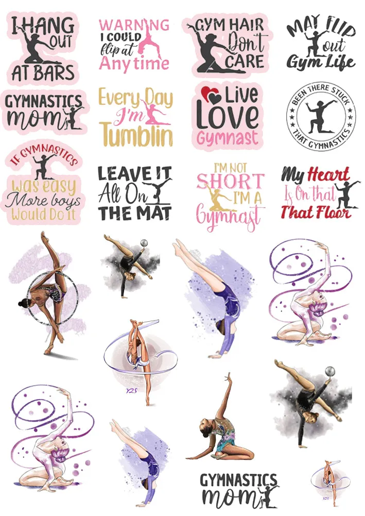 ""Gymnastics" school labels packs