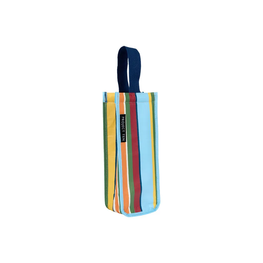 Retro Stripe Wine Bag