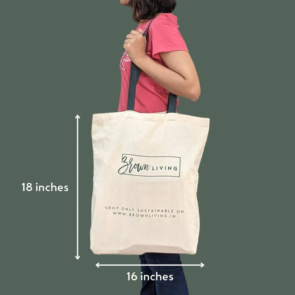 Reusable Cotton Tote Bag - Say No To Plastic - Off White