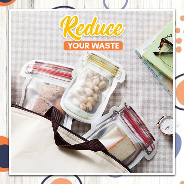 Reusable Mason Bottle Ziplock Bag