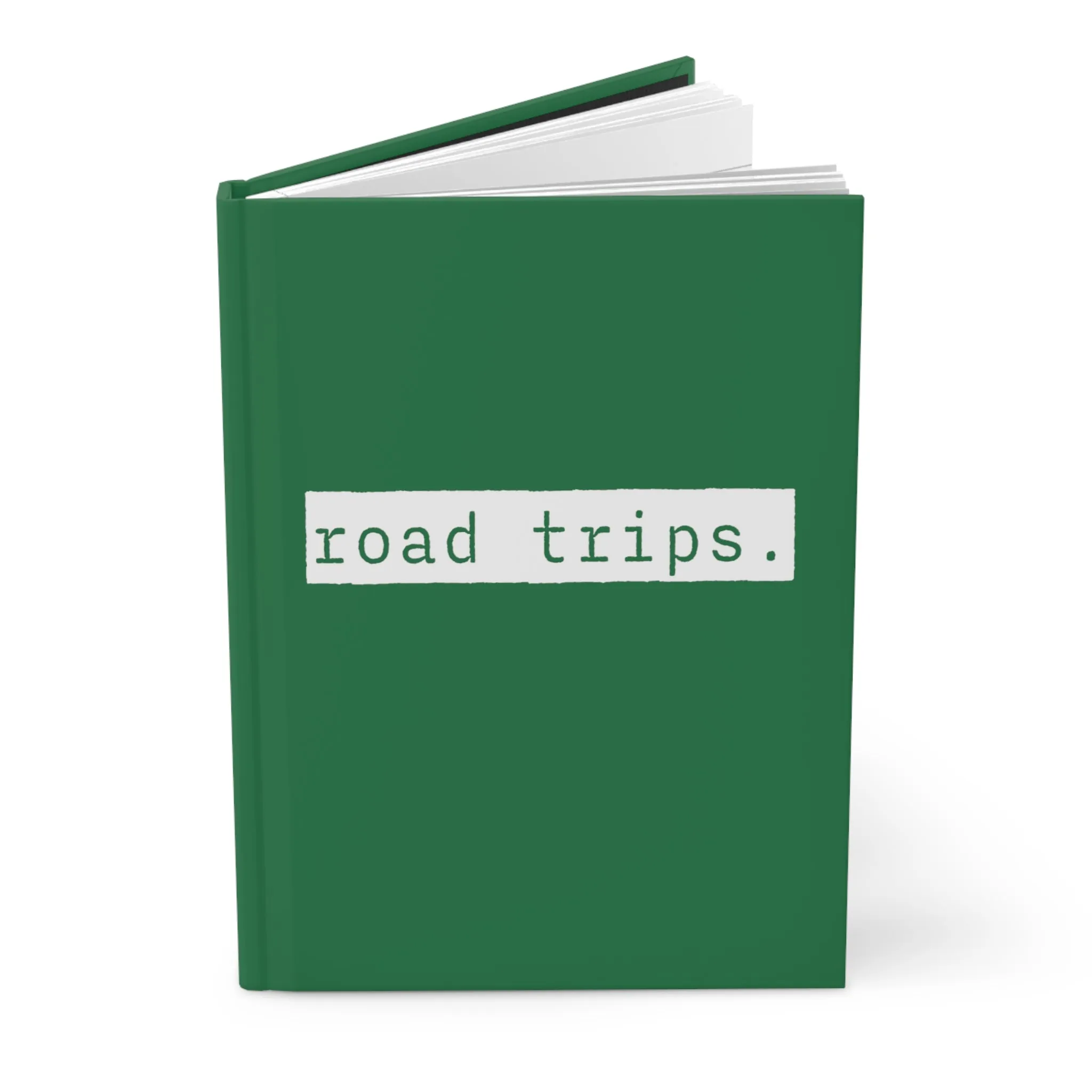 Road Trips Green Matte Hardcover Journal | Blank Book for Notes | Lined Notebook Diary Mileage Log