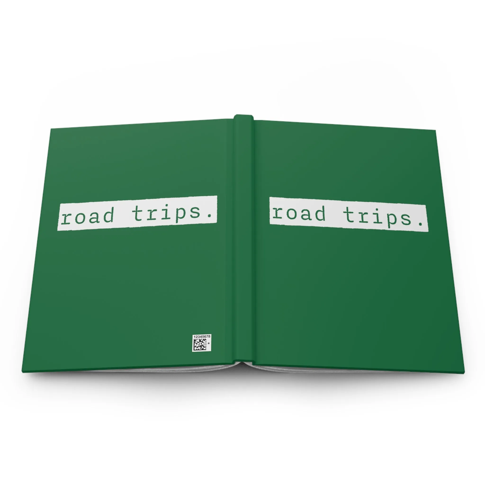 Road Trips Green Matte Hardcover Journal | Blank Book for Notes | Lined Notebook Diary Mileage Log