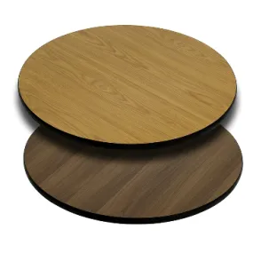 Round Double Sided Natural Walnut Laminate Table Tops