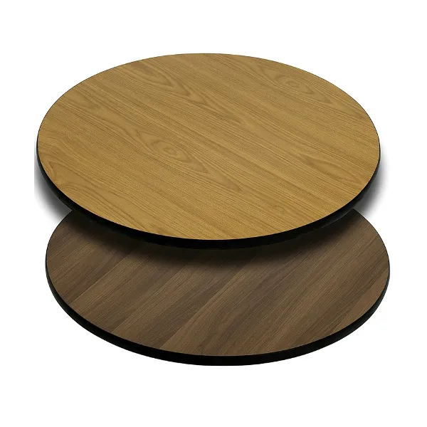 Round Double Sided Natural Walnut Laminate Table Tops