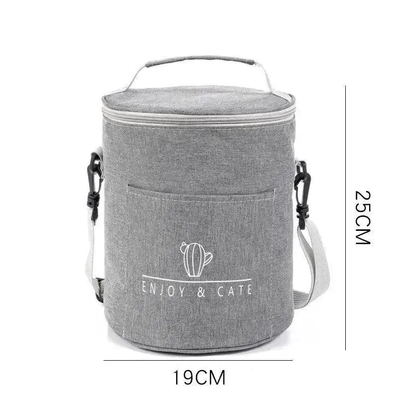 Round Insulated Lunch Box Bag Thick Aluminum Foil Lunch Box