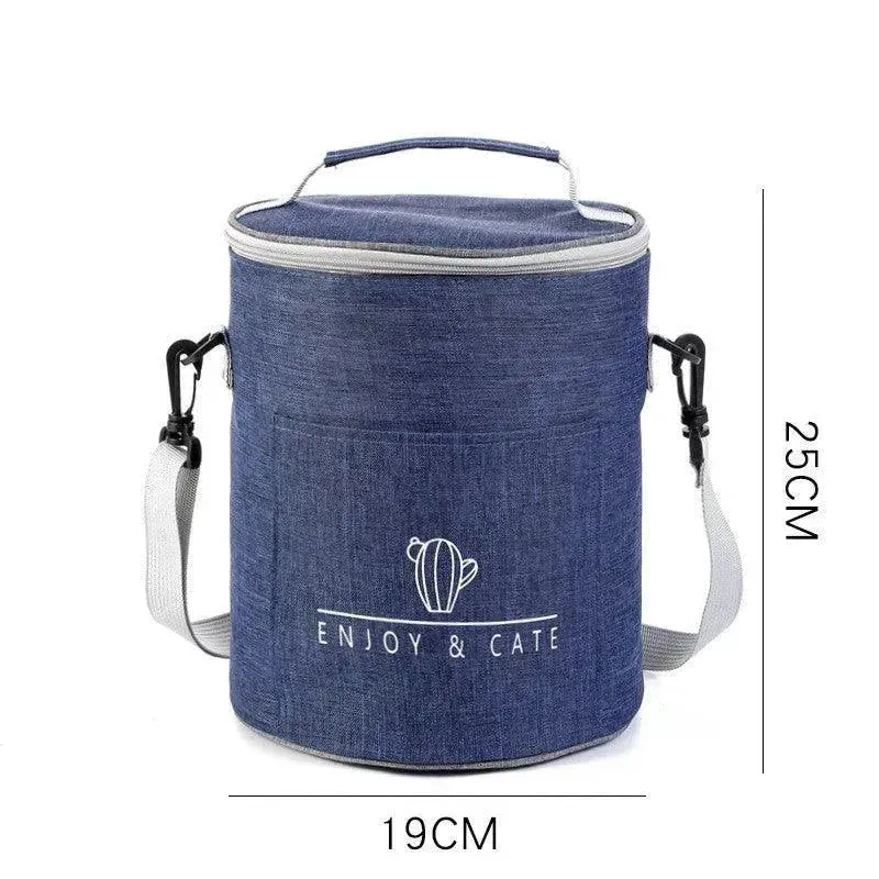 Round Insulated Lunch Box Bag Thick Aluminum Foil Lunch Box