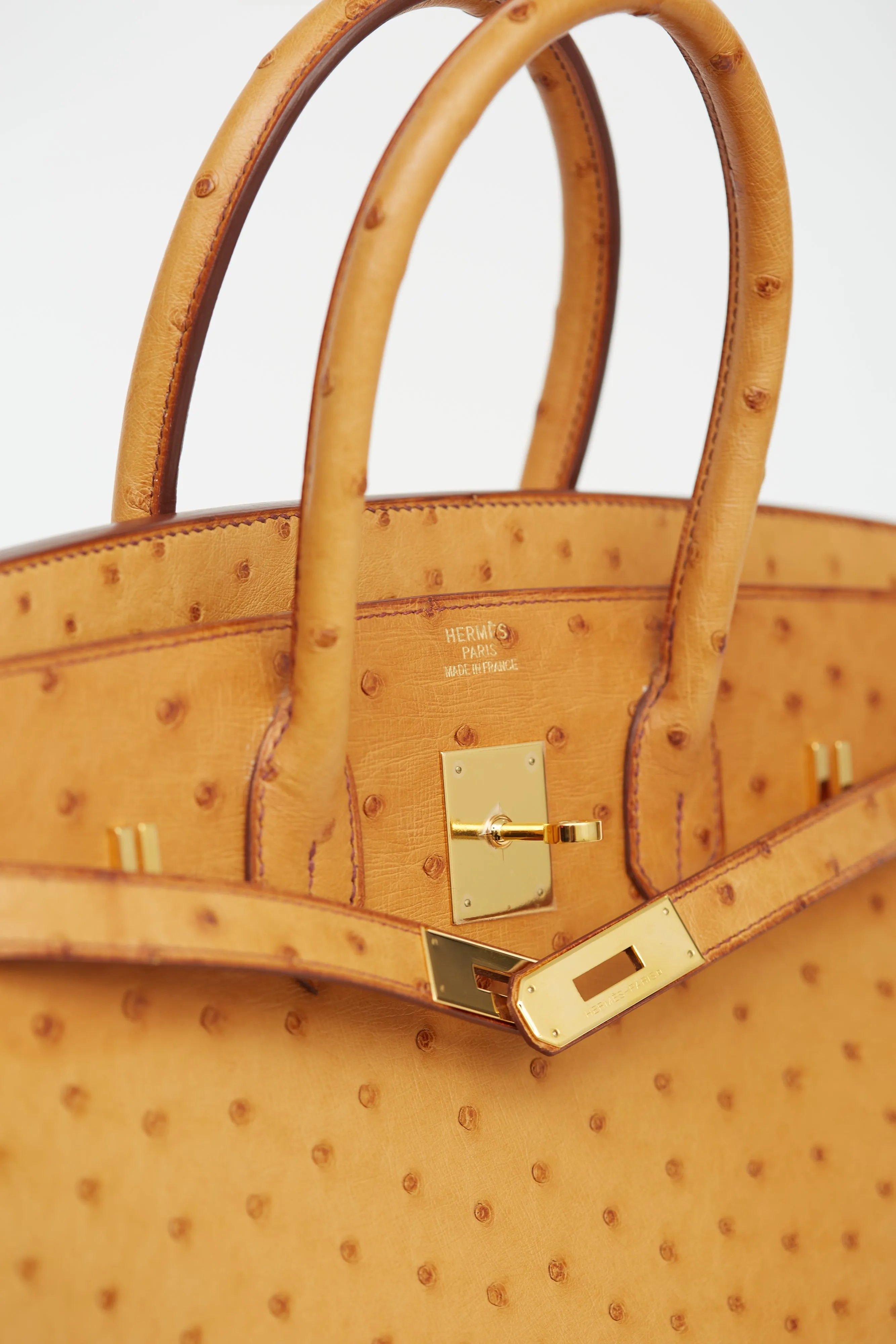 Saffron Leather Birkin 35 Bag