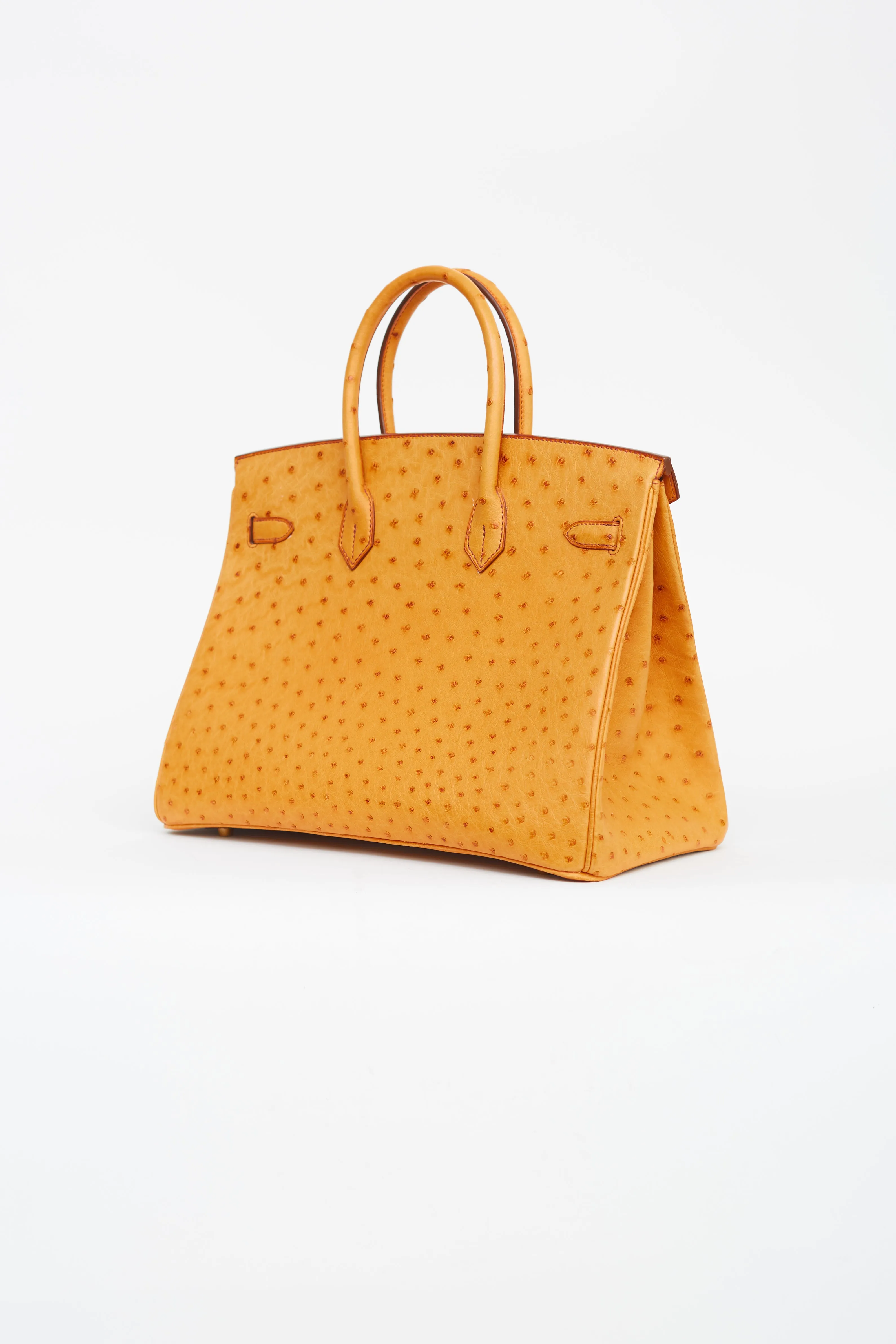 Saffron Leather Birkin 35 Bag