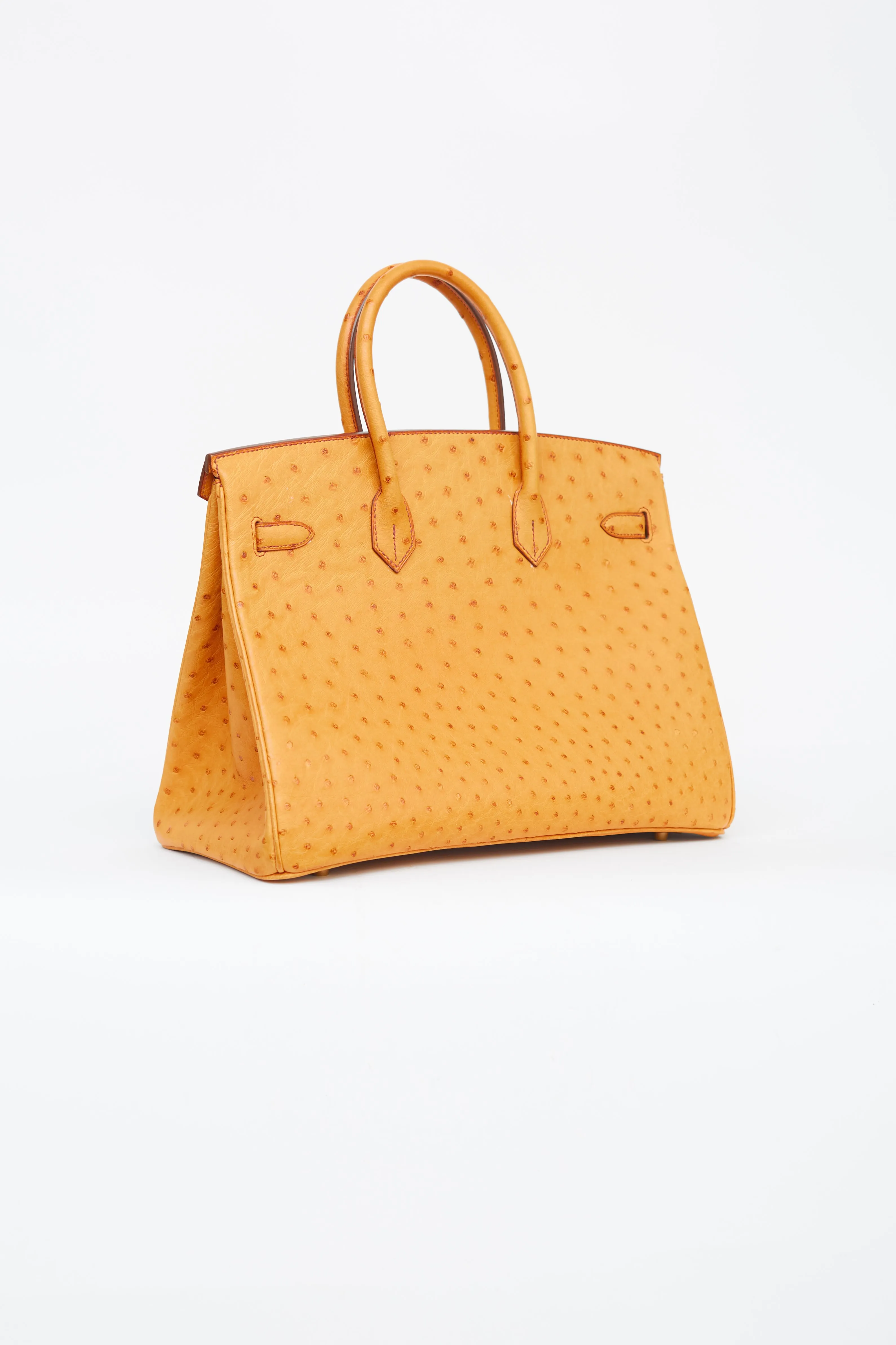 Saffron Leather Birkin 35 Bag