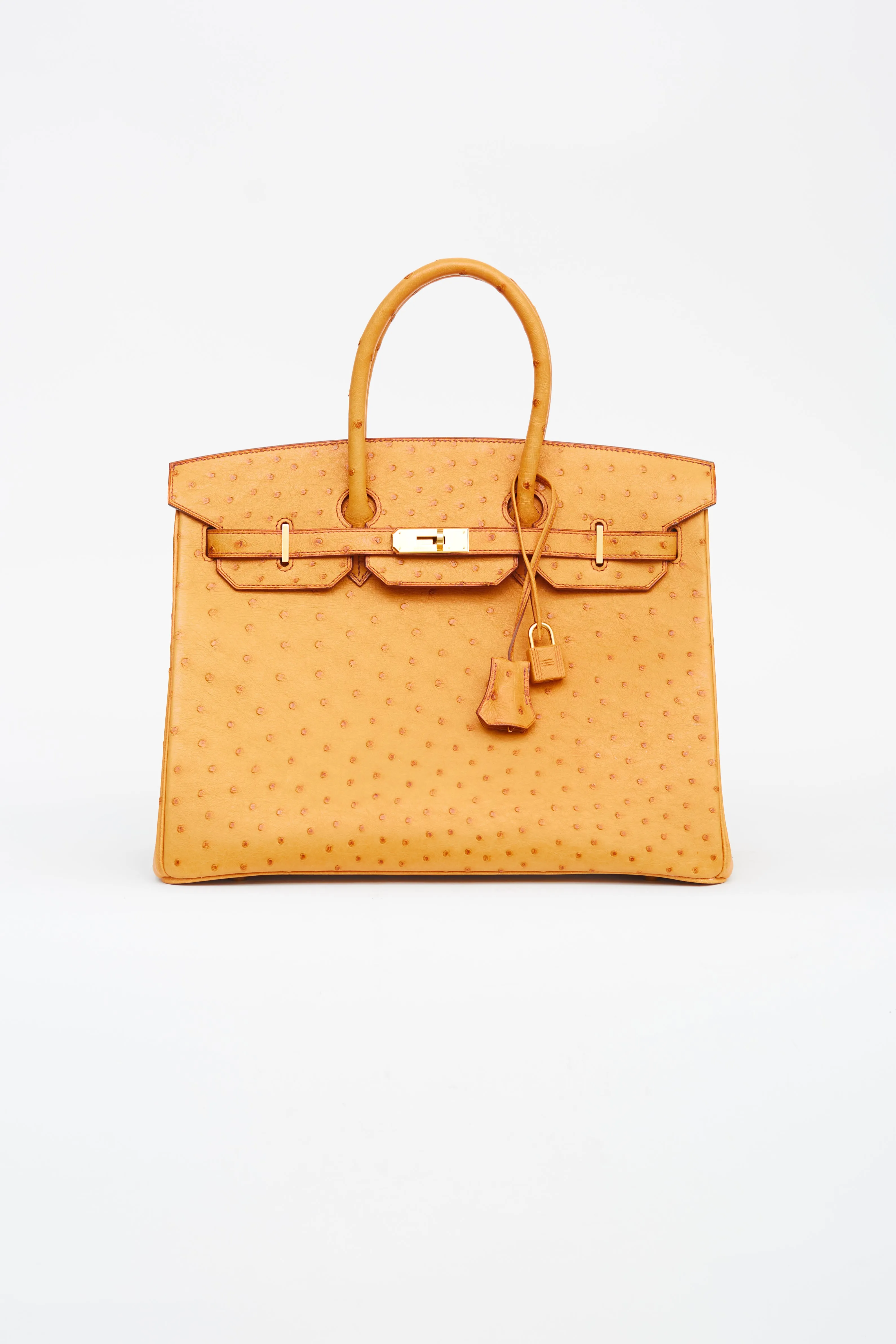 Saffron Leather Birkin 35 Bag