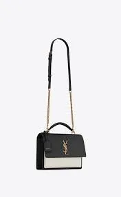 Saint Laurent Medium Sunset Bag Cream Black Gold Hardware