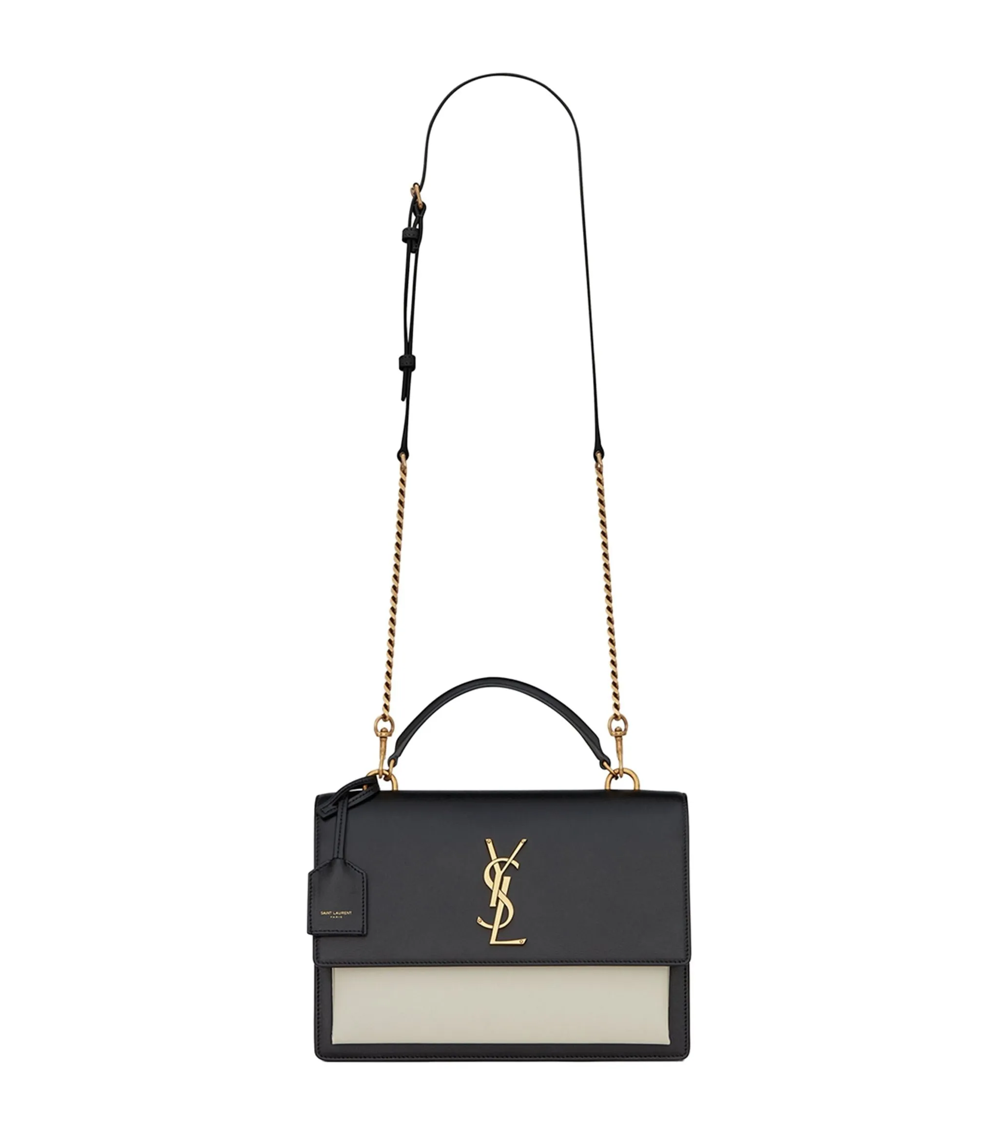 Saint Laurent Medium Sunset Bag Cream Black Gold Hardware