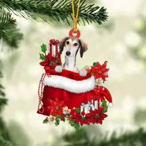 Saluki In Gift Bag Christmas Ornament GB114