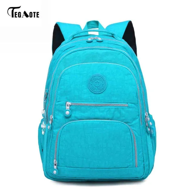 School Backpack for Teenage Girl Nylon Waterproof Casual Laptop