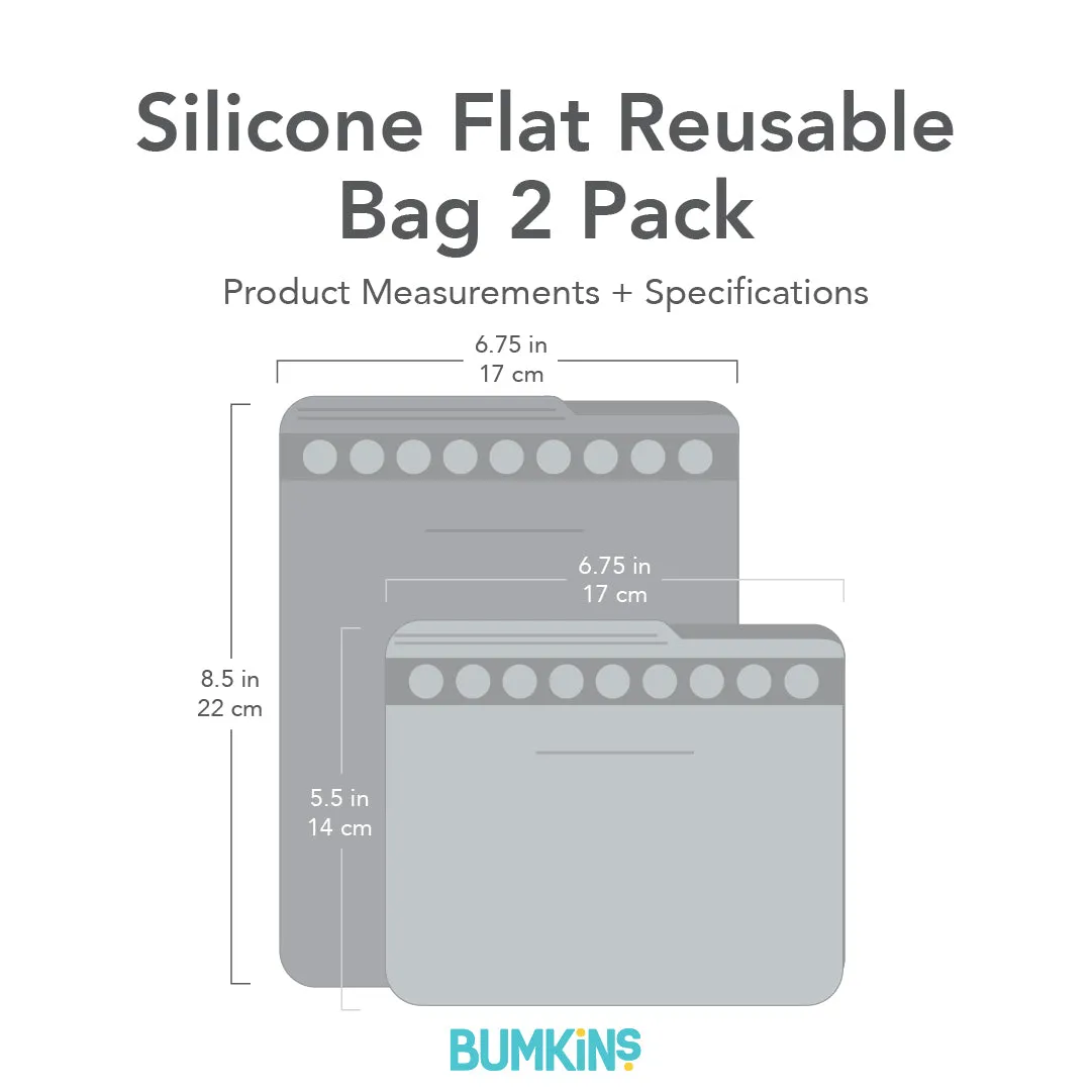 Silicone Flat Reusable Bag 2 Pack, Blue