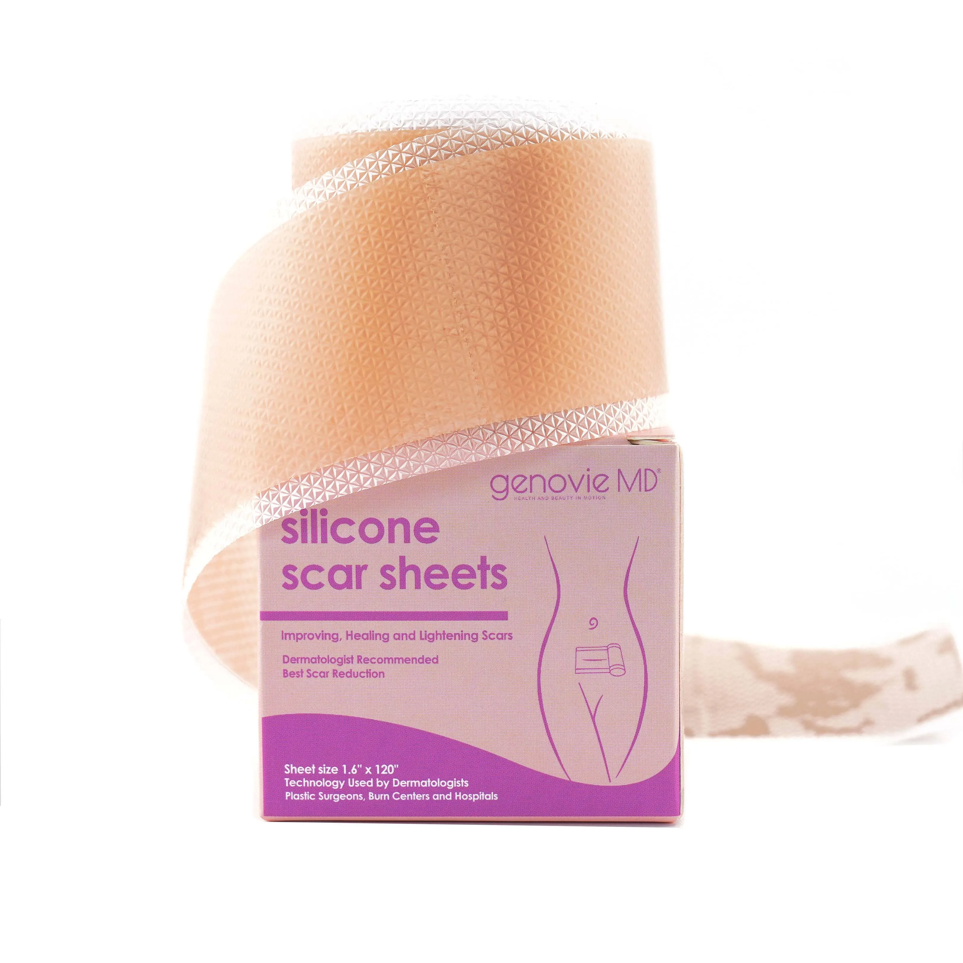 Silicone Scar Sheets, Full Roll of Scar Sheet, 1.6’’ × 120’’