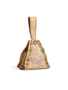 SILVIA: Beige Womens Real Leather Bucket Bag by Art N Vintage