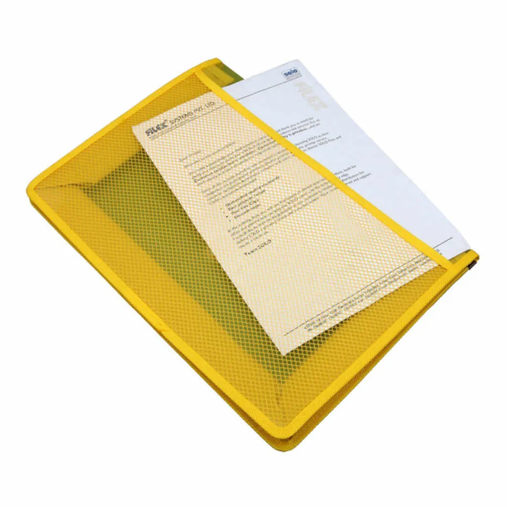 Solo Flexi Document Bag With Xtra Net Pocket Yellow A4 DC 554