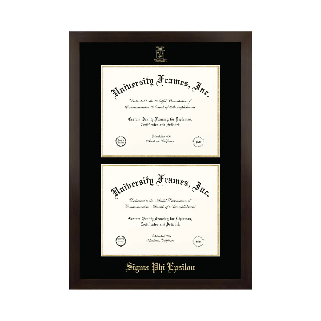 Stacked SigEp Membership Certificate Frame