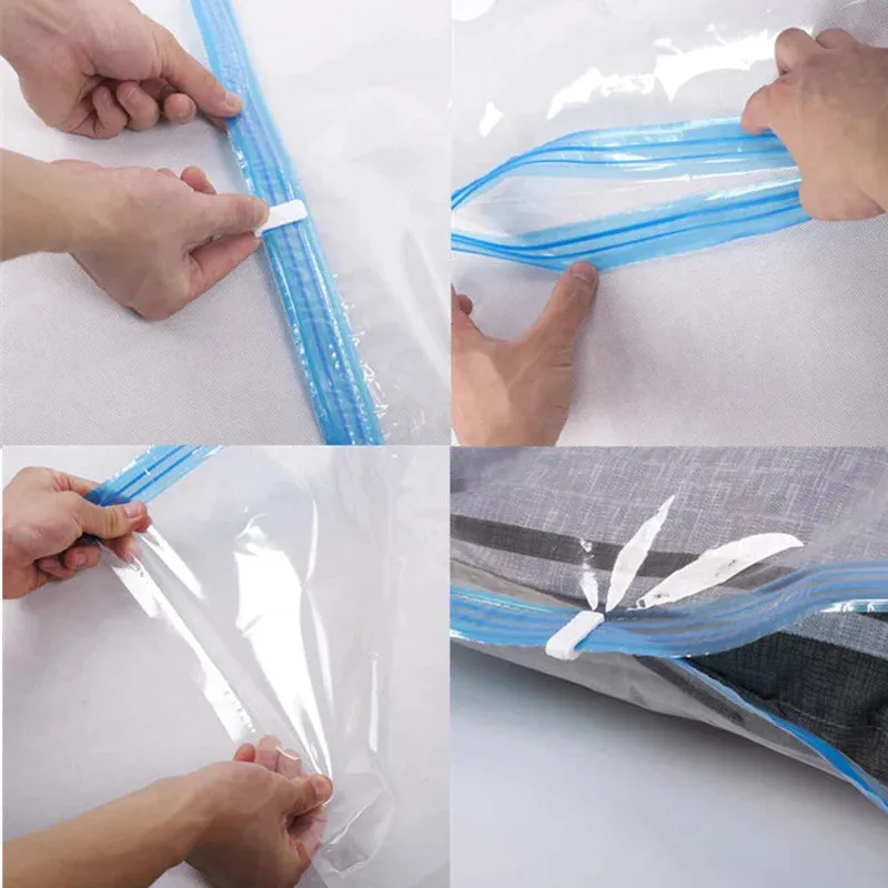 Storage Bag Vacuum Bag Home Organizer Transparent Border Foldable Clothes Organizer Seal Compressed Travel Saving Space Bag