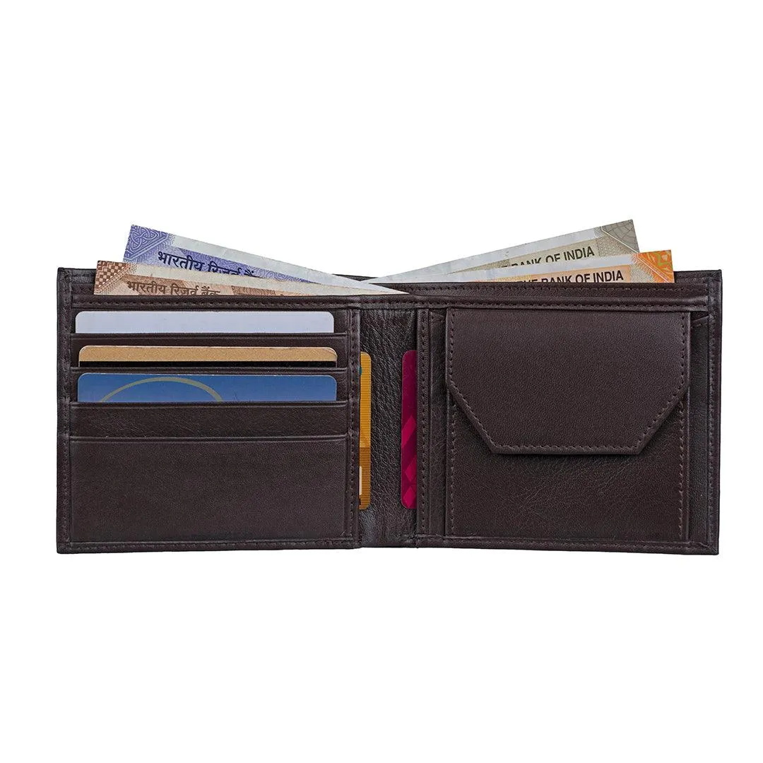 Streaks II Gents | Leather Wallet for Men | 100% Genuine Leather | Color: Brown