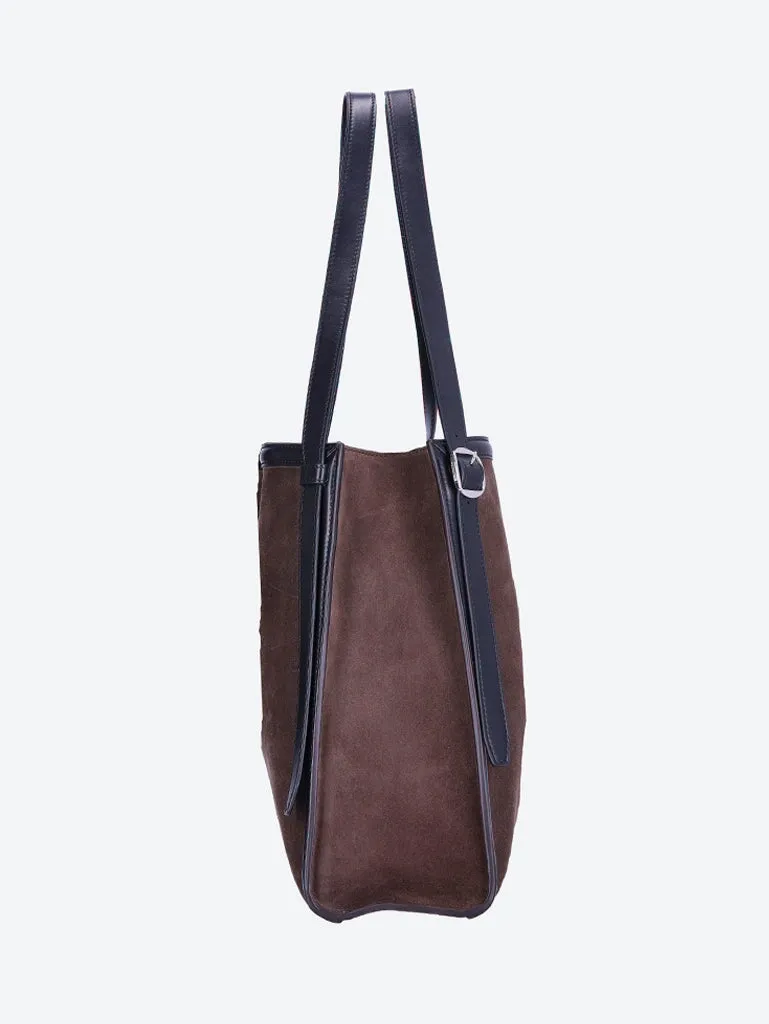 Suede belt tote bag