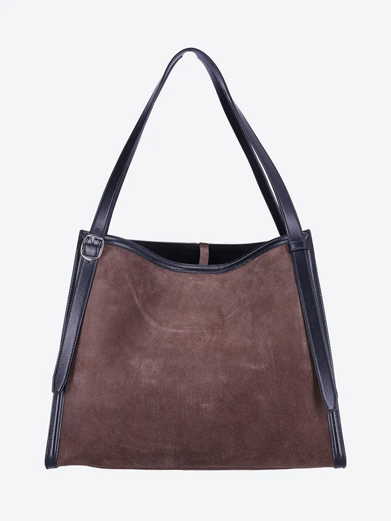 Suede belt tote bag