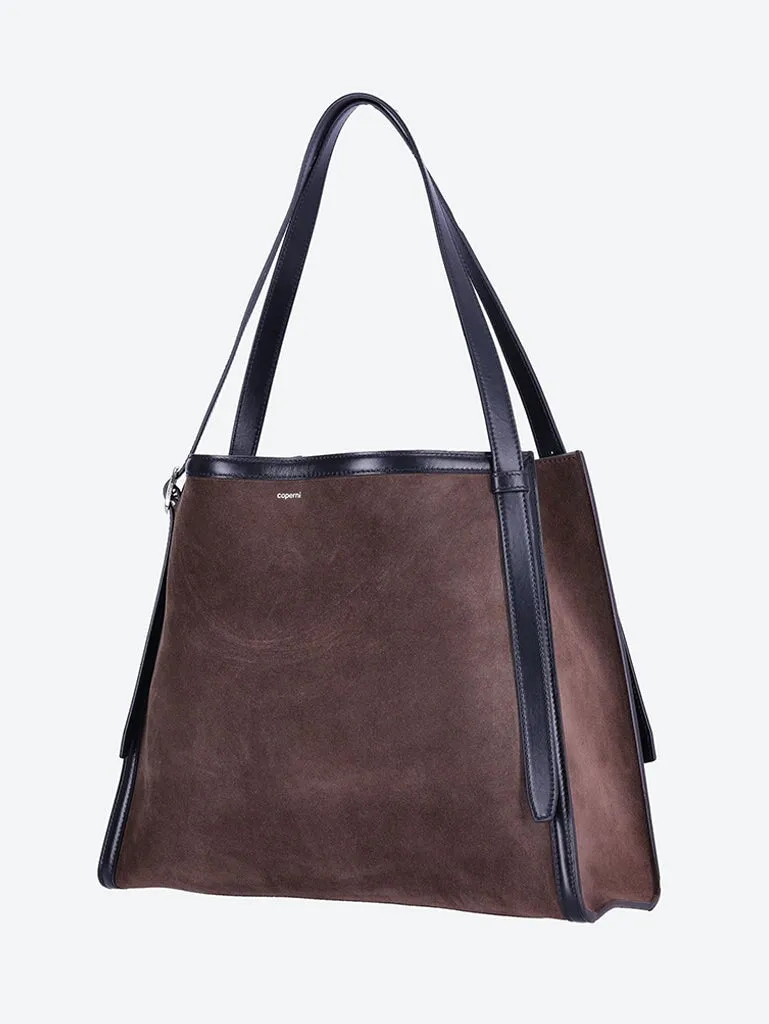 Suede belt tote bag