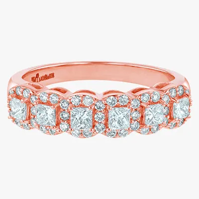 The Princess Diamond Halo Half Band Ring