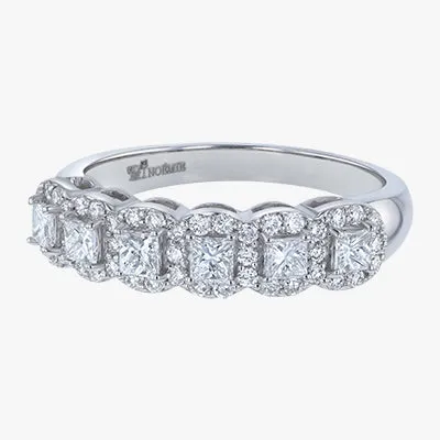 The Princess Diamond Halo Half Band Ring