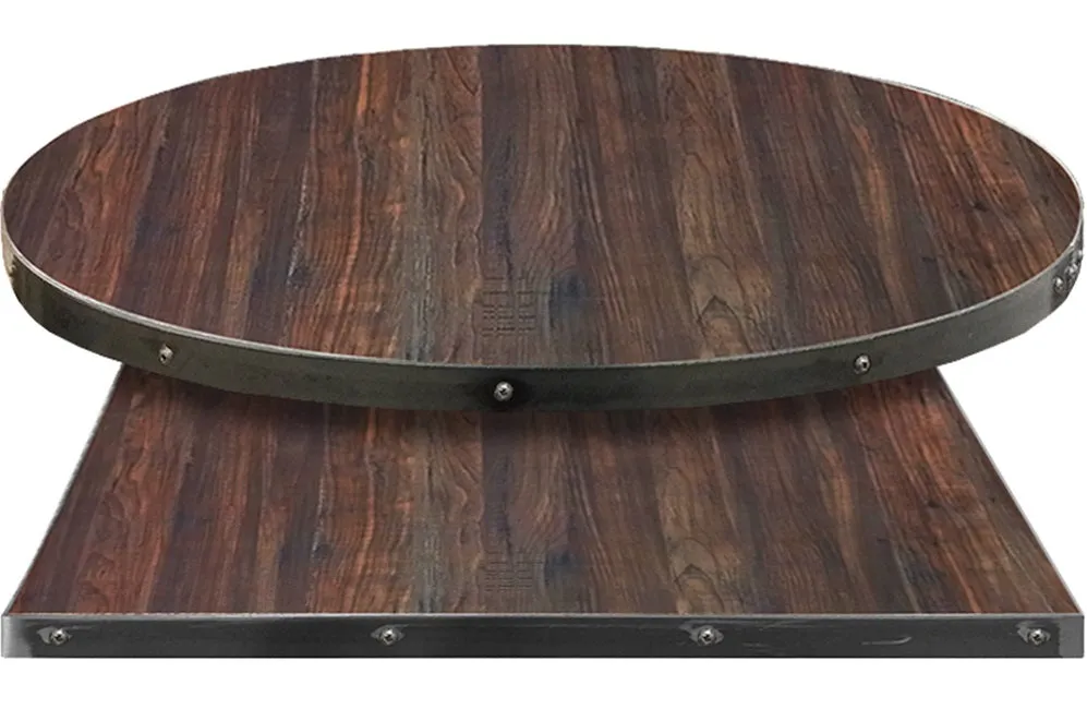 Titan Steel Edge Custom Deep Woods Laminate Restaurant Table Tops