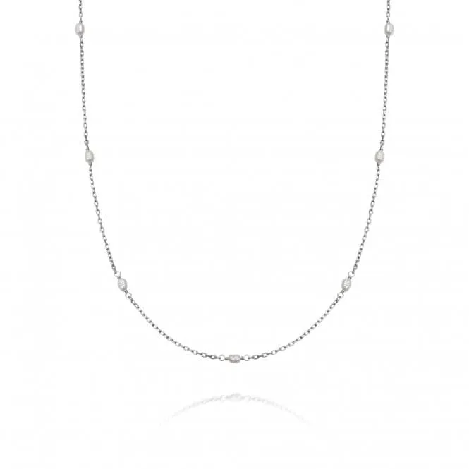 Treasures Seed Pearl Chain Sterling Silver Necklace TN05_SLV