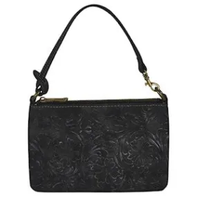 Trenditions Justin Women's Tooled Black Mini Shoulder Bag