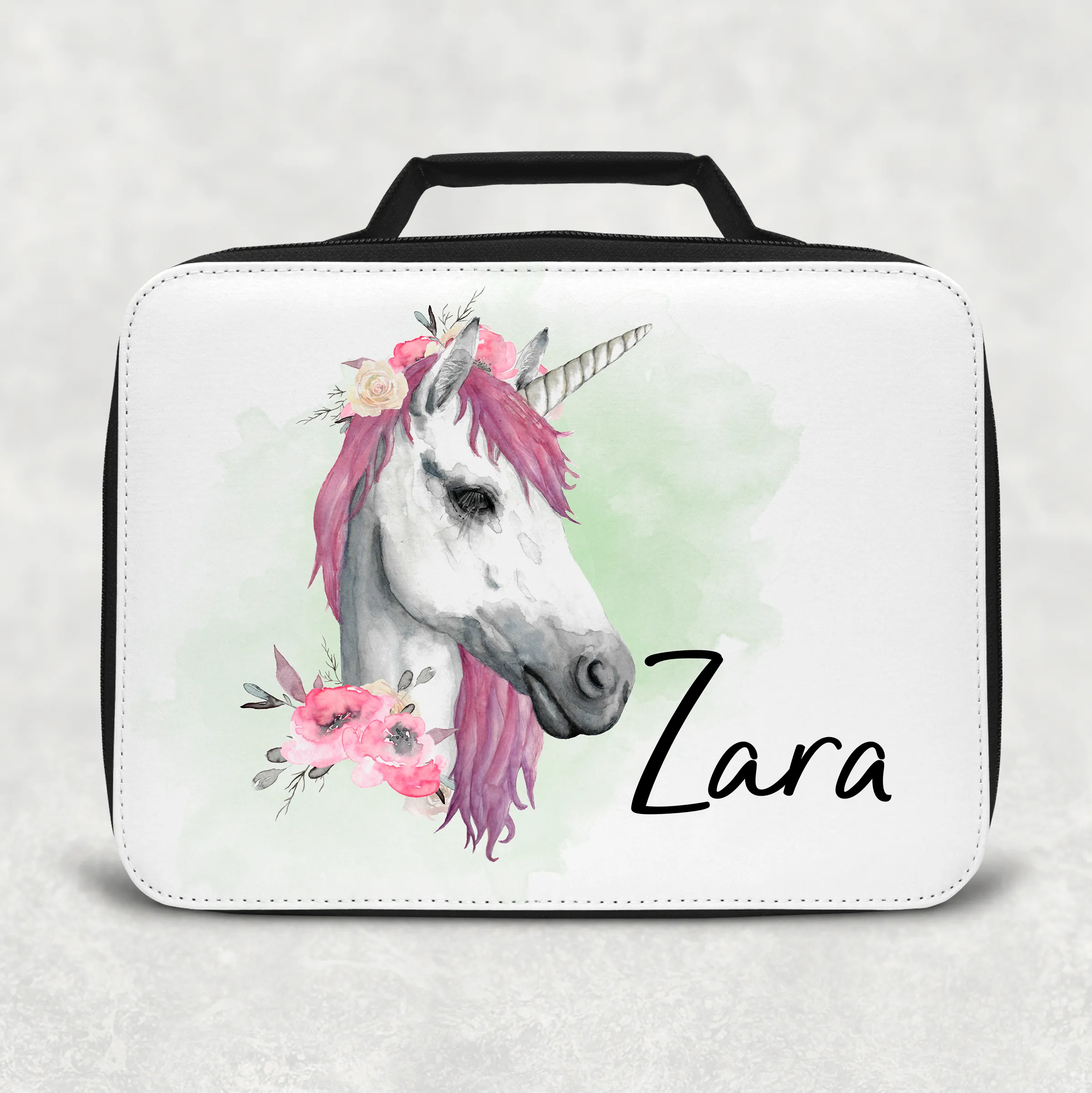 Unicorn Watercolour Personalised Insulated Lunch Bag