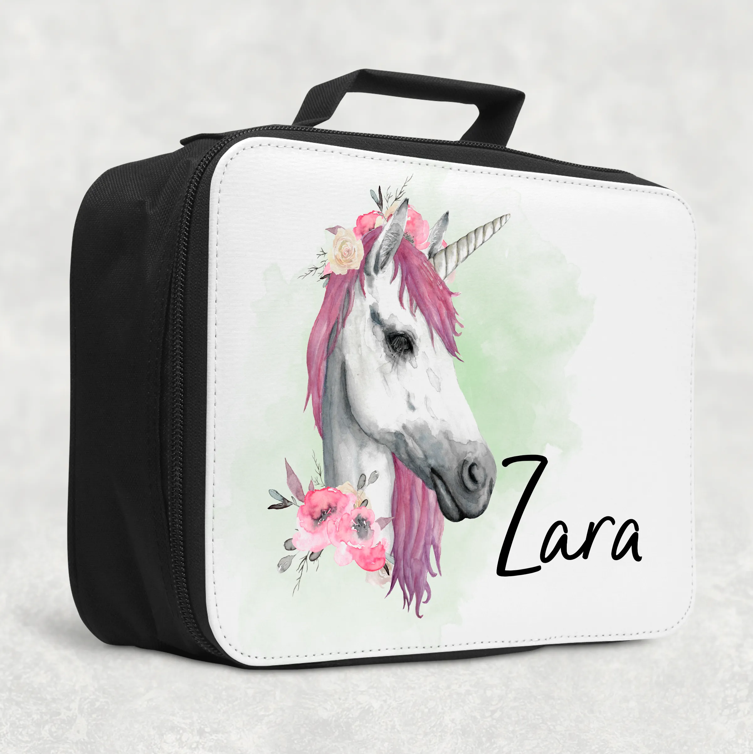 Unicorn Watercolour Personalised Insulated Lunch Bag