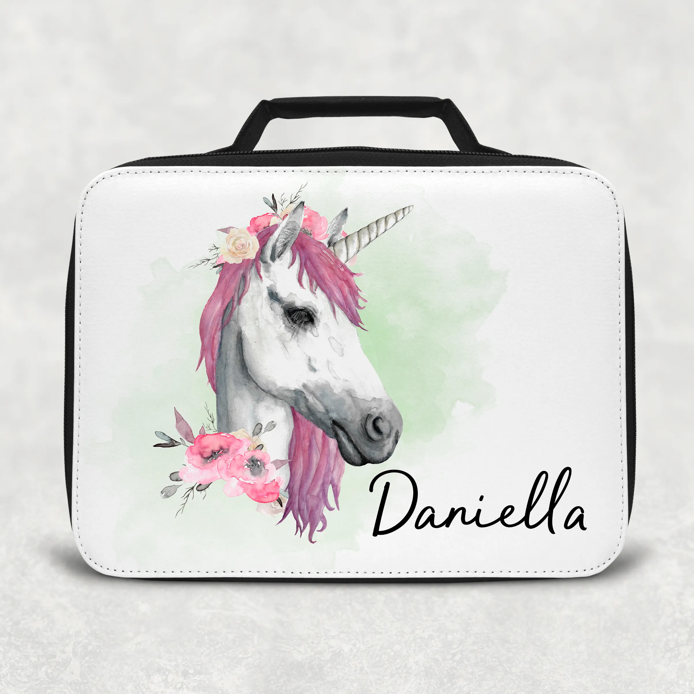 Unicorn Watercolour Personalised Insulated Lunch Bag