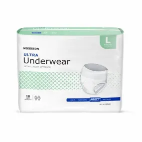 Unisex Adult Absorbent Underwear McKesson Ultra Pull On with Tear Away Seams Large Disposable Heavy  Count of 1 By McKesson