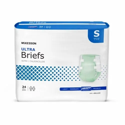 Unisex Adult Incontinence Brief McKesson Ultra Tab Closure Small Disposable Heavy Absorbency Count of 4 By McKesson