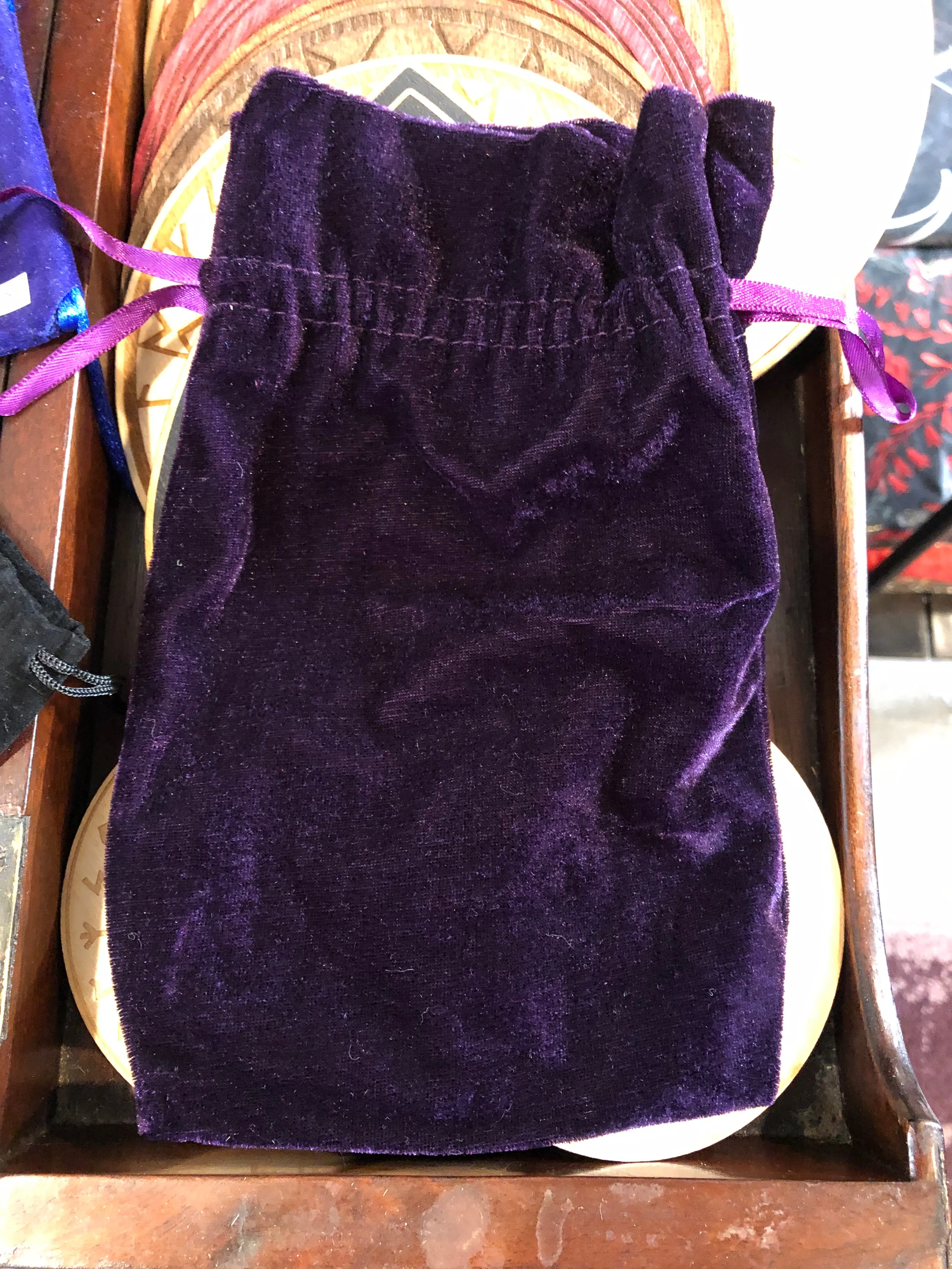 Velvet Pouch - 6” x 9” - Tarot Deck Bag - Deep Violet