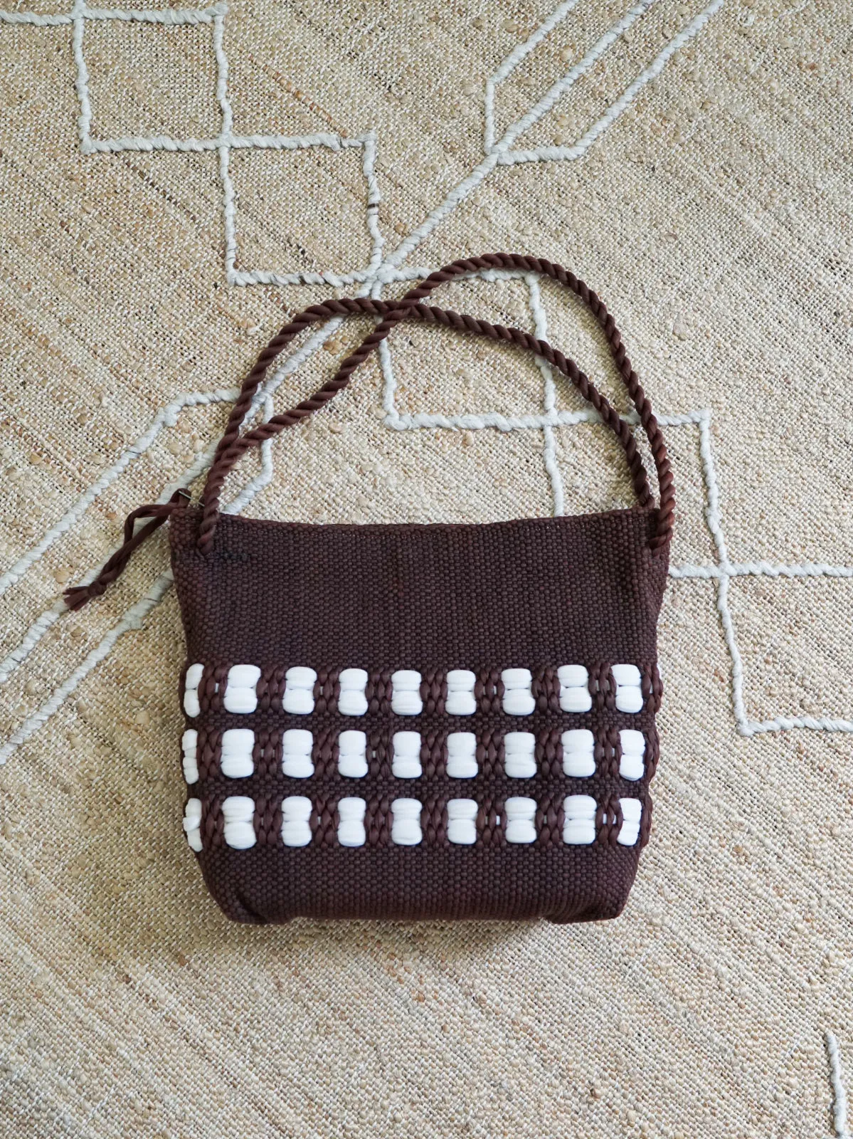 Vintage 40's Walnut Woven Bag