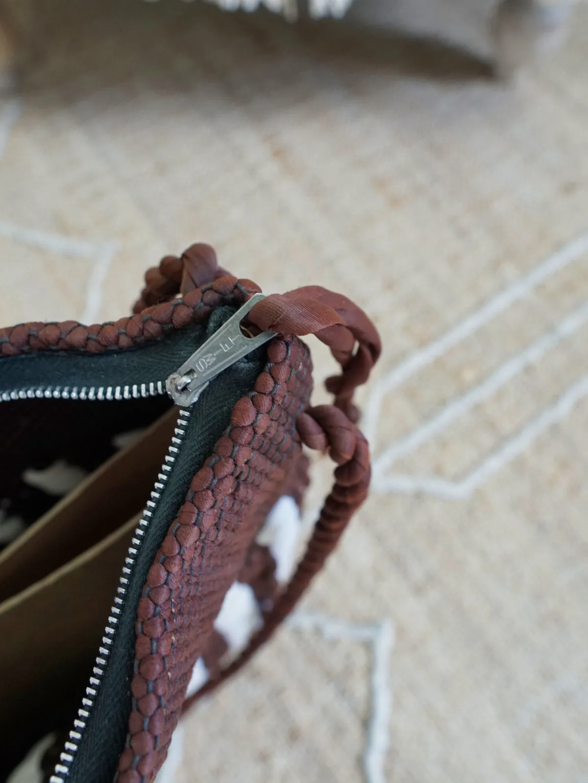 Vintage 40's Walnut Woven Bag